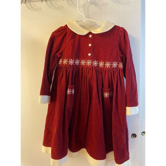 Gymboree Winter dress red snowflakes corduroy 4t - Picture 1 of 6